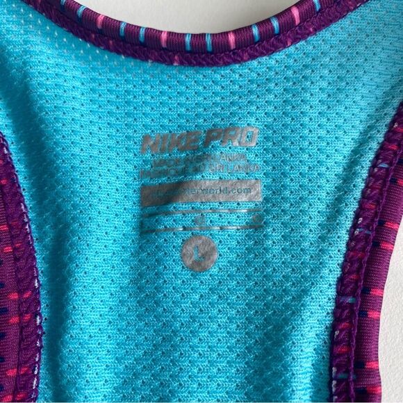 Nike Pro Dri-Fit Girls Swoosh Athletic Sports Bra Purple Blue Sz L - Picture 5 of 8